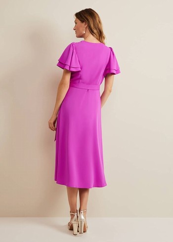 Phase Eight Gian Magenta Wrap Dress Purple Australia | WF5294103